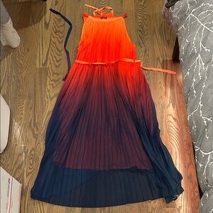 Ombre Orange and Blue Maxi Dress